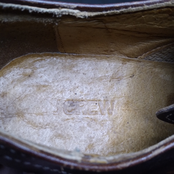 Vintage 80s RARE J. Crew Leather Moctoe Derby's  Sz 7.5 Cork rubber soles - Picture 4 of 7